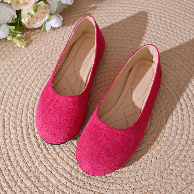 Plus-size Round-toe Suede Low-cut Pumps foto 4