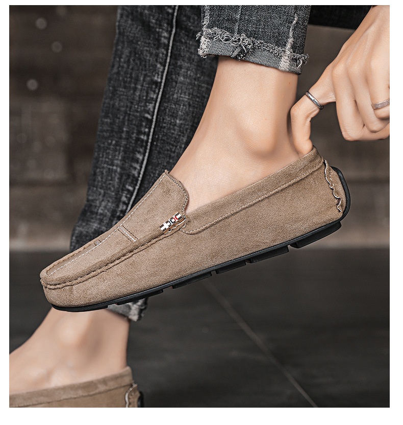 British Style Casual Men's Shoes Suede Rubber Sole Handmade Gommino Casual Shoes foto 2