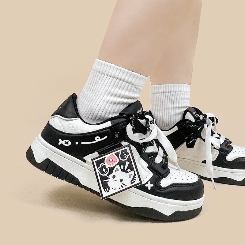 Black And White Board Shoes Women's All-match foto 4