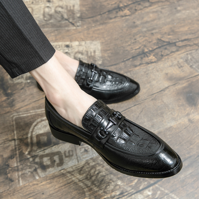 Business Formal Wear Slip-on Leather Shoes 46 Pointed Wedding Groom's Shoes foto 2
