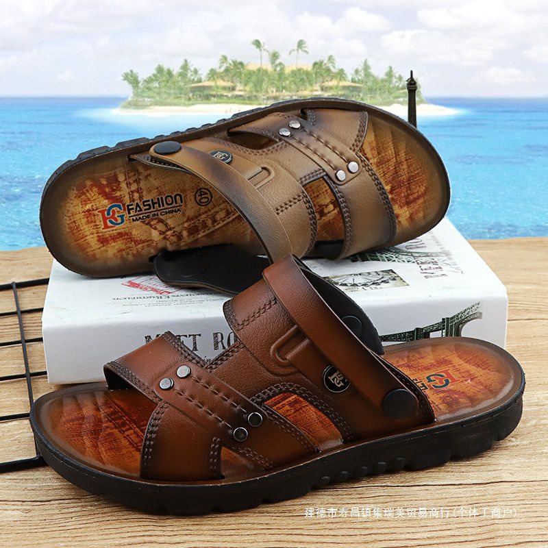 Korean Style Beach Fashion Breathable Oil Injection Men's Sandals foto 5