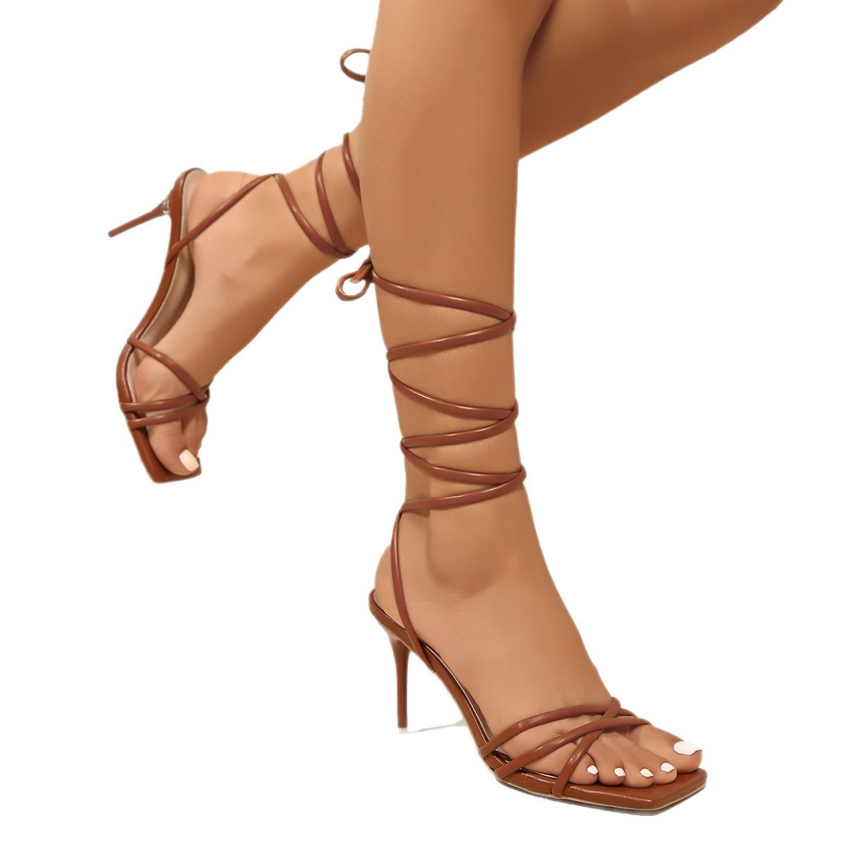 Sandals Cross Fashion Shoes Lace-up High Heel Women foto 3