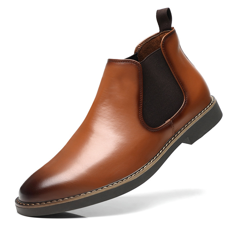 Men's Boots Plus Size British Style Leather Boots Youth All-matching foto 4