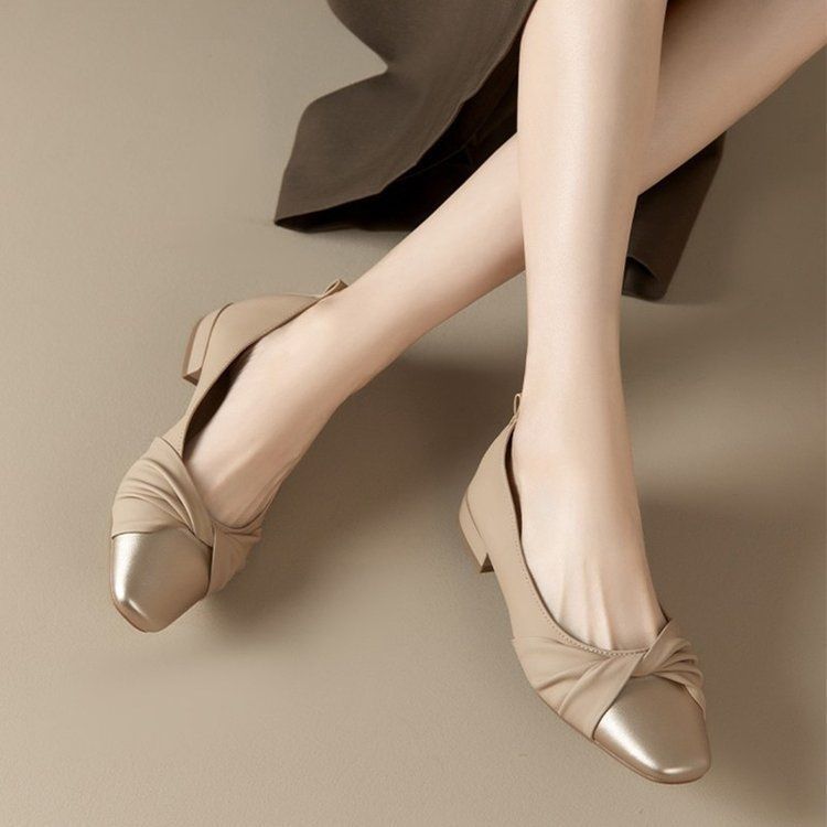 Soft Leather Low Heel Versatile Women's Casual Shoes foto 5
