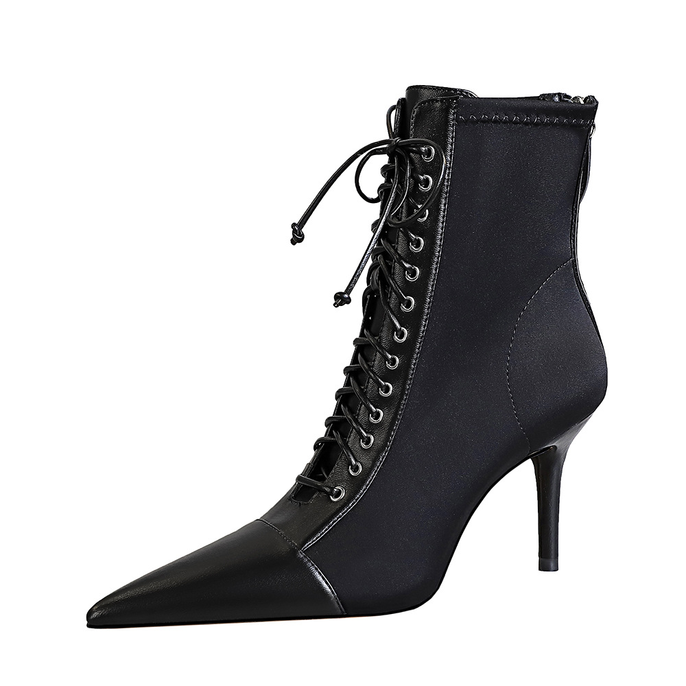 Korean Fashion Sexy Slimming Female Boots Stiletto Heel Shallow Mouth foto 3