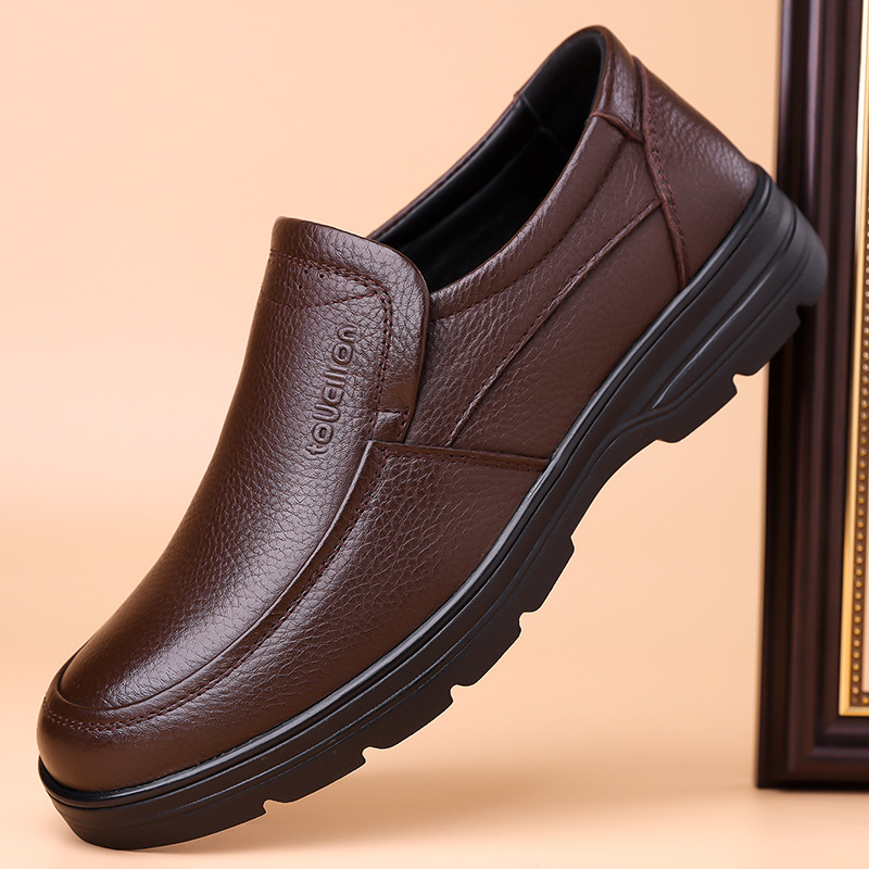 Men's Genuine Leather Lace-up Business Casual Shoes