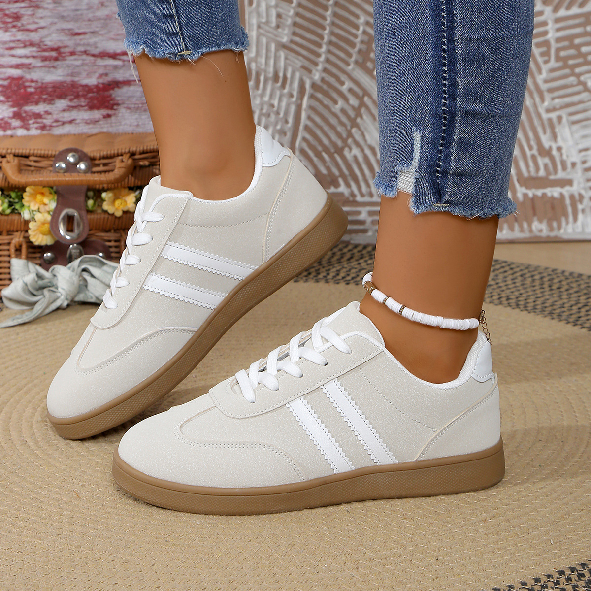 Retro All-Match Color-Block Soft-Soled SpringAutumn New Womens Sneakers foto 2