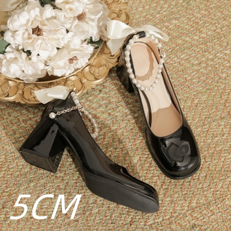 Mary Jane Shoes Pearl Ribbon Patent Leather Fairy Style foto 5