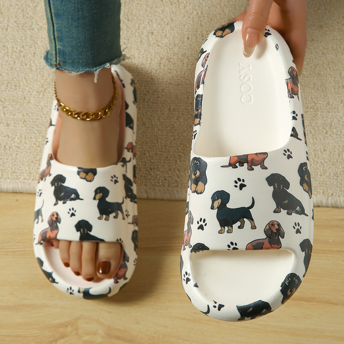 Women's Sausage Dog Thick-soled Home Slippers