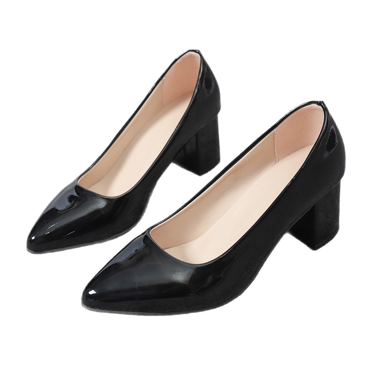 Versatile Womens Shoes Comfortable French-Style White High Heels foto 2