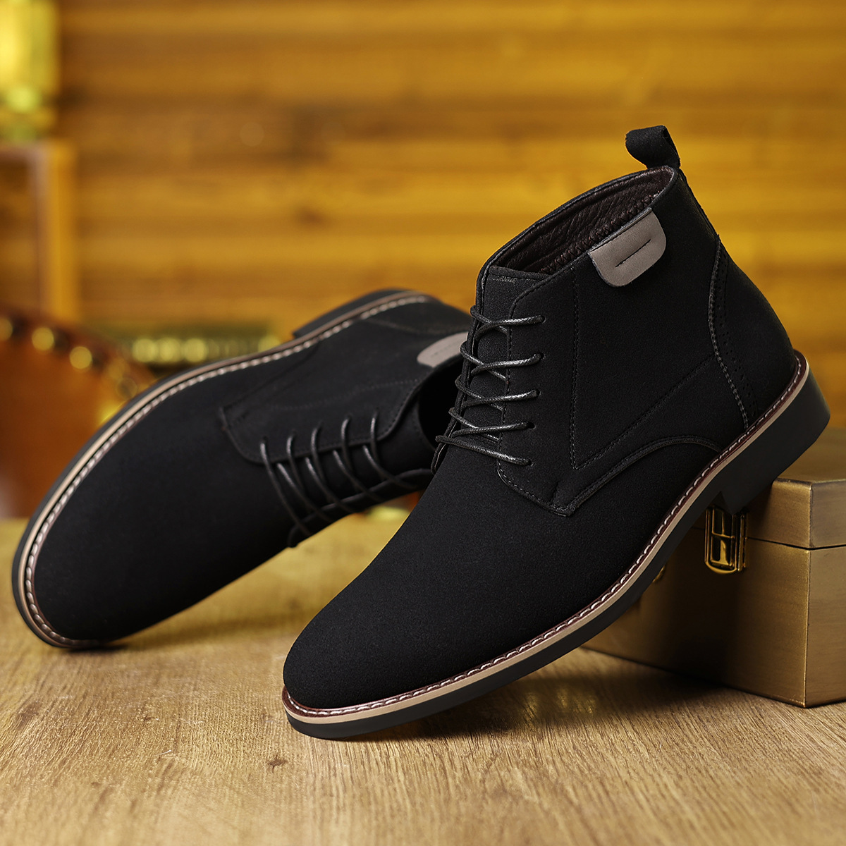 Martin Boots Men's British Style High-top Leather Shoes foto 4