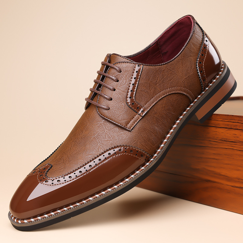 Men's High-end Versatile Comfortable Breathable Trendy Pointed Toe Leather Shoes foto 4