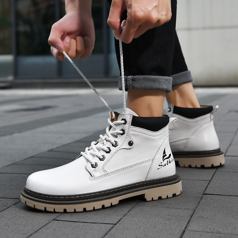 Men's Mid-Top Autumn British Style Worker Boot foto 2