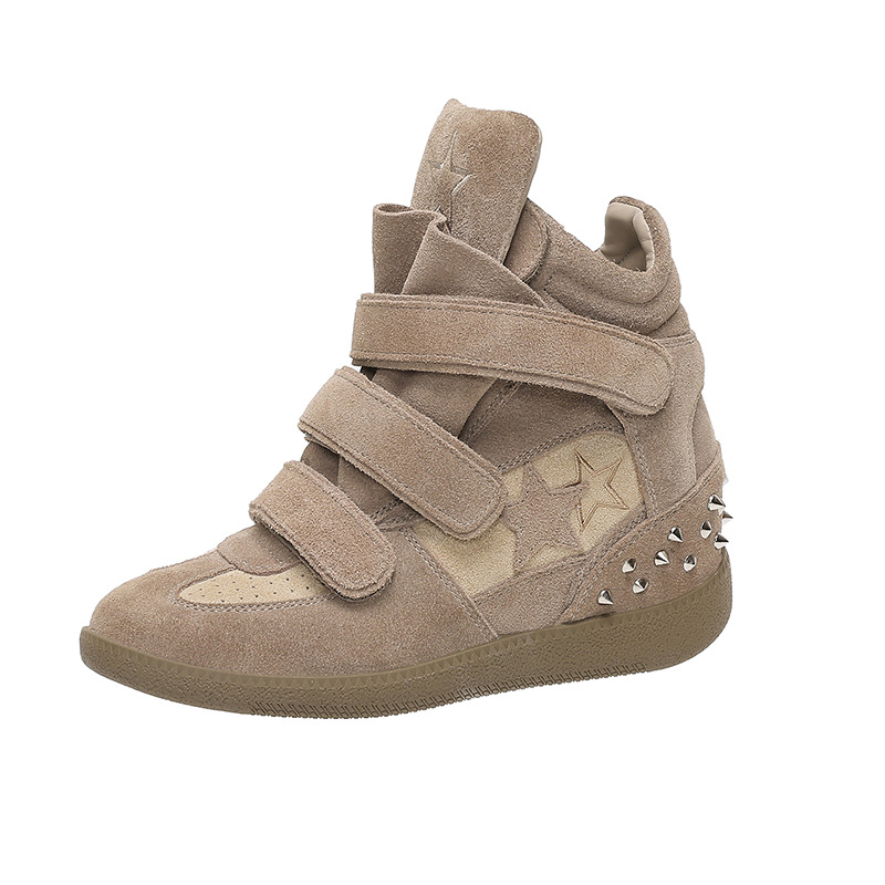 Womens Hidden-Heel, Thick-Soled Casual High-Top Shoes foto 2