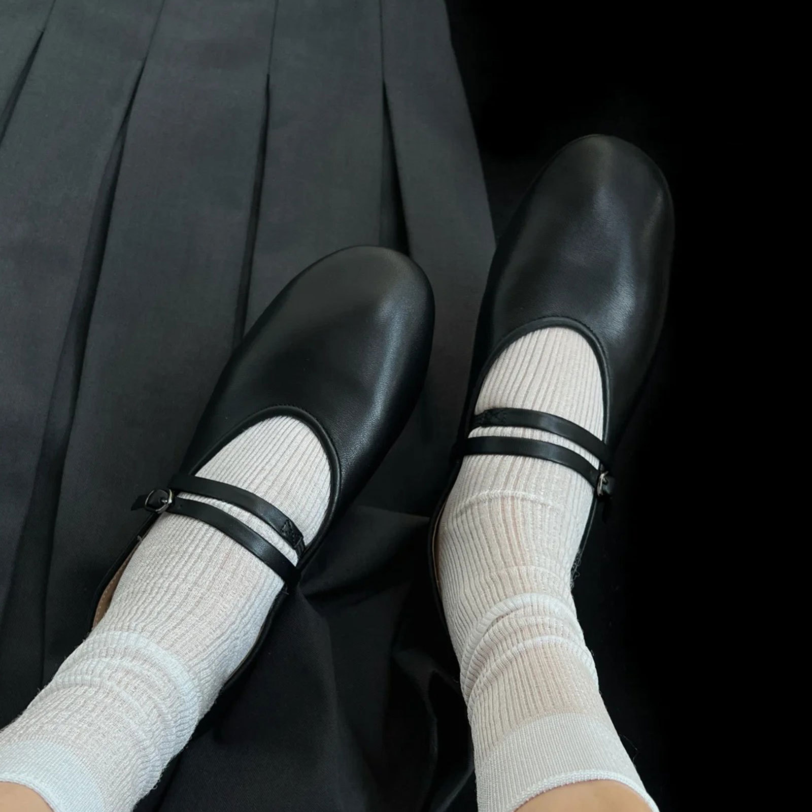 Soft Retro Grandma Shoes Round Toe Shallow Mouth Versatile Mary Jane Shoes foto 5