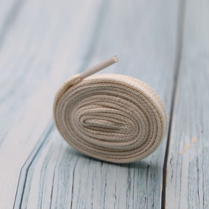 Widened And Thickened Flat Polyester Cotton Solid Color Shoelaces foto 3