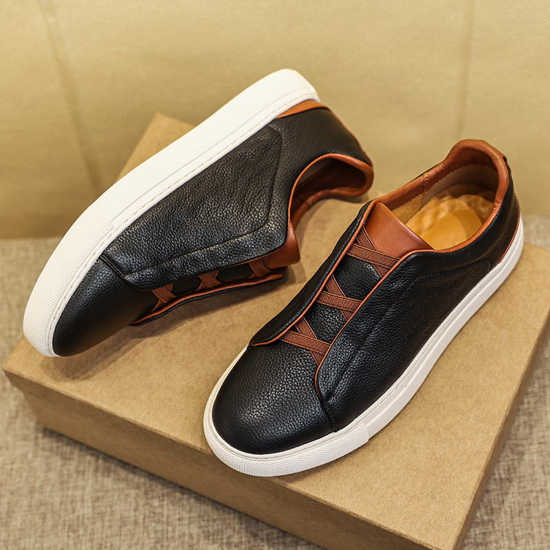 First Layer Cowhide Four Seasons Leisure Leather Shoes Korean Style foto 4