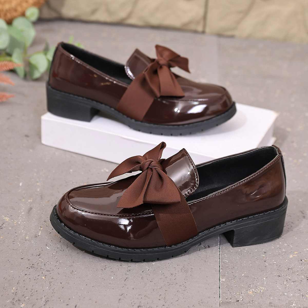 Plus-size Bow-knot Slip-on Loafers For Women foto 2