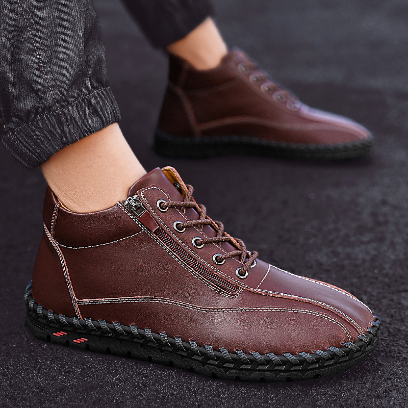Autumn And Winter Mid-top Work Shoes Side Zipper Casual foto 2