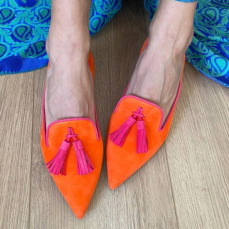 New Low-heeled Pointed-toe Shallow-mouth Tassel Casual Shoes foto 4