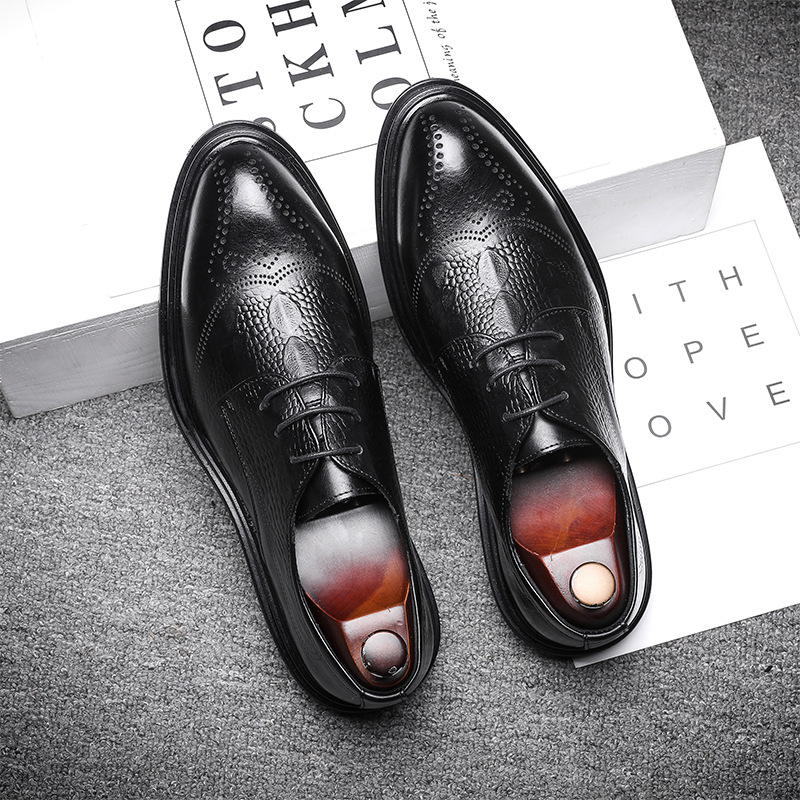 Men's Business Leather Shoes Brogue Formal Wear Business Casual foto 2