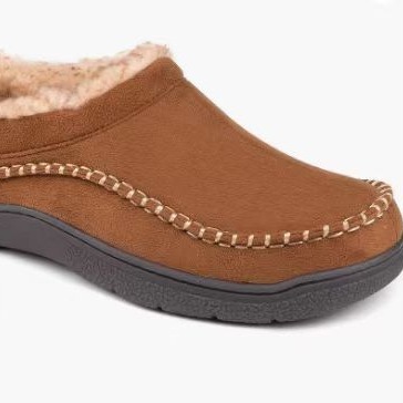 Mens Home Slippers With Non-Slip Warm Fleece-Lined Suede Upper foto 4