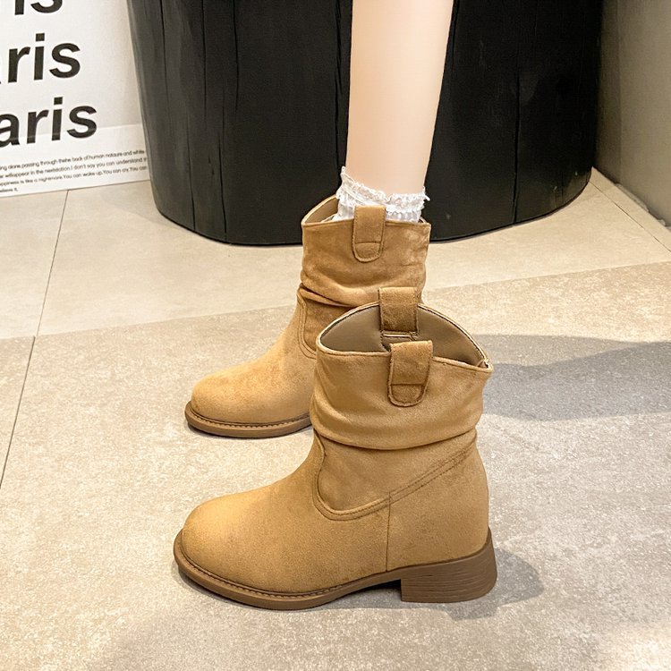 Suede Slimming Chunky-heel Fashion Ankle Boots For Women foto 2