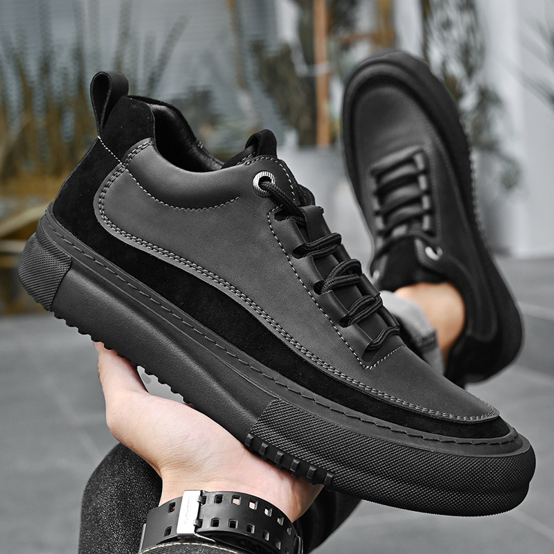 Genuine Leather Thick Bottom Soft Bottom Fashion Sports And Leisure Board Shoes foto 3