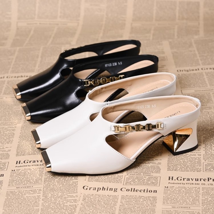 Women's Square Toe Half Slippers foto 5