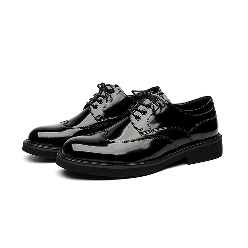 Mid-top British Patent Leather Shoes Big Toe All-match foto 4