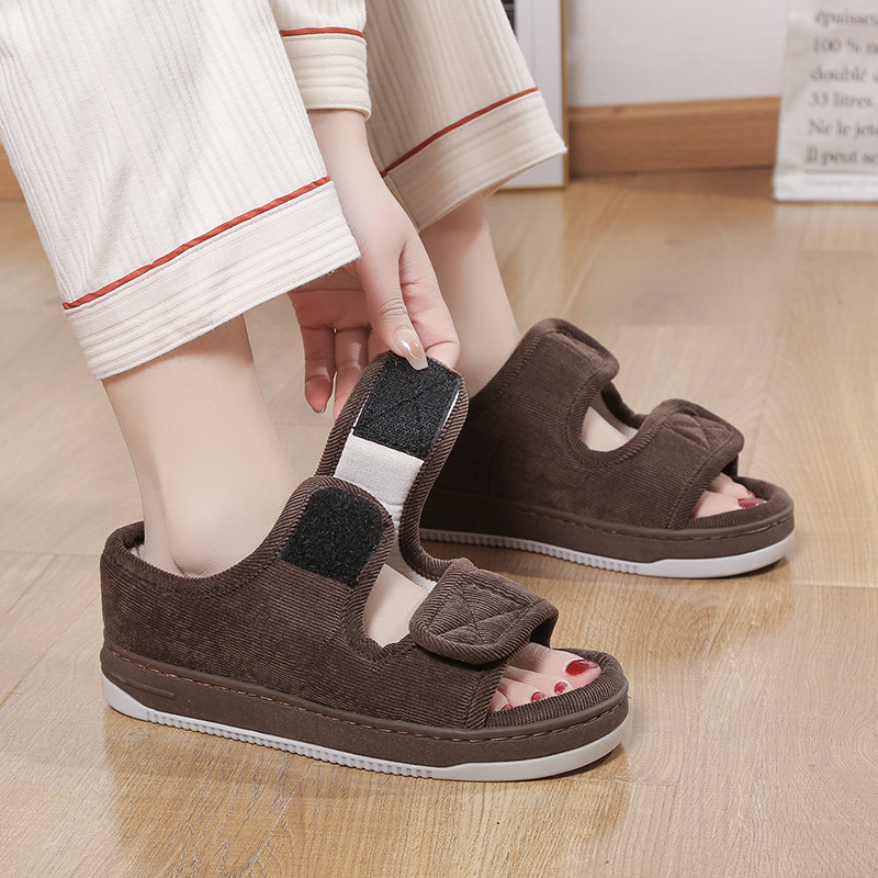 Home Linen Breathable Large Size Cloth Sandals For The Elderly foto 2