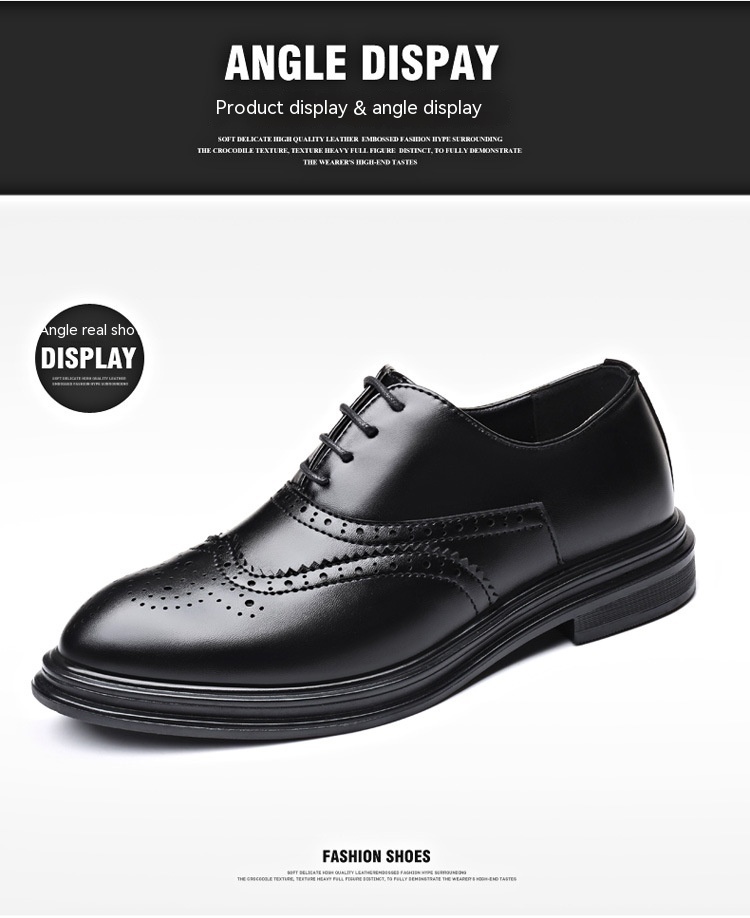 Autumn And Winter Brogue Men's Business Leather Shoes foto 4