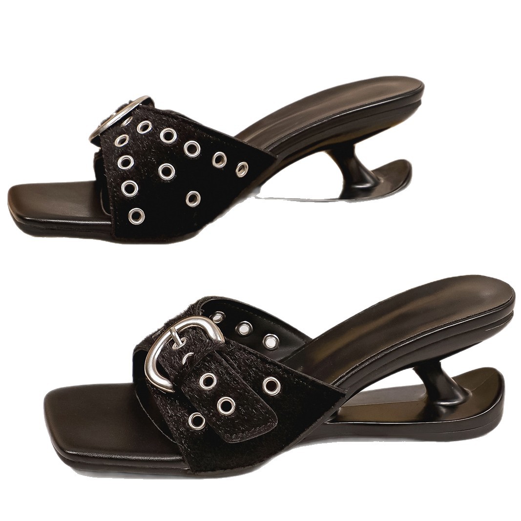 Womens Stylish High-end Statement Heel Sandals For Outdoor Wear foto 2
