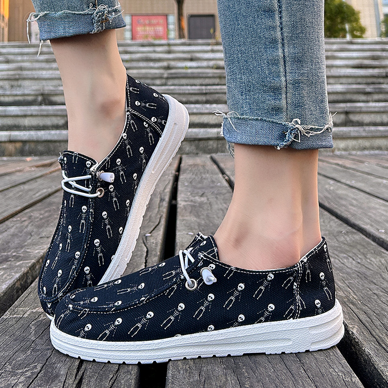 Women's Canvas Casual Plus Size Halloween Versatile Soft Sole Shoes foto 2