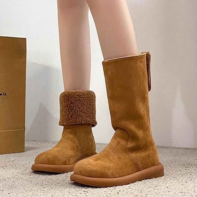 Womens Casual Warm Mid-calf Boots With Cotton Lining foto 2