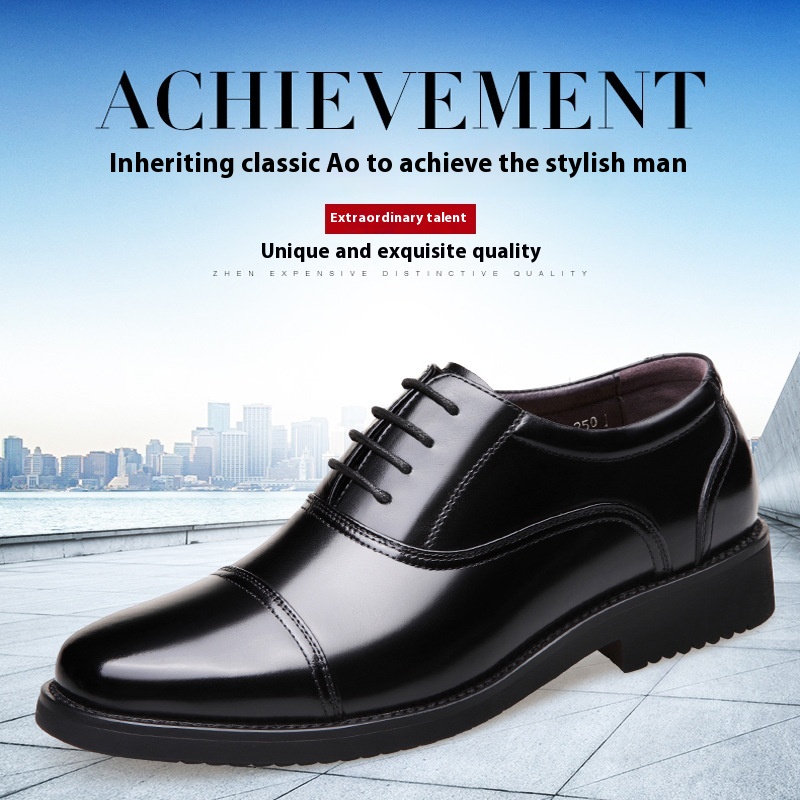 Black Business Formal Men's Leather Shoes foto 4