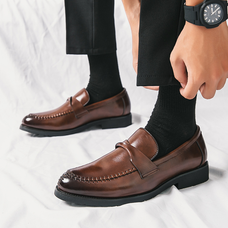 Mens Casual And Stylish Leather Shoes In British Business Style foto 5