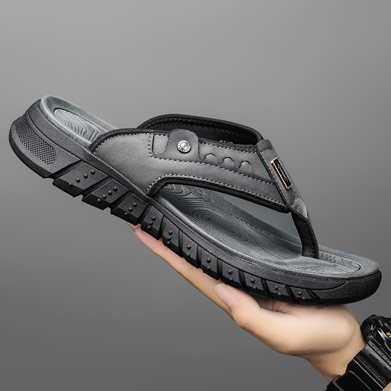 Flip Flops Men's Summer Outdoor Non-slip Wear-resistant Flip-flops Soft Bottom foto 2
