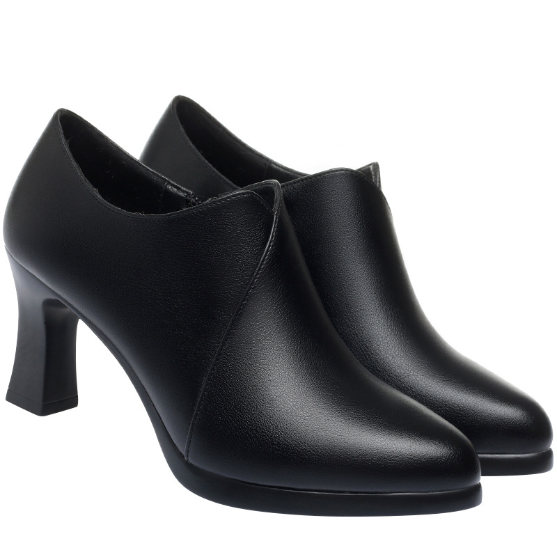 Soft Leather Deep Mouth Pumps Shoes foto 5