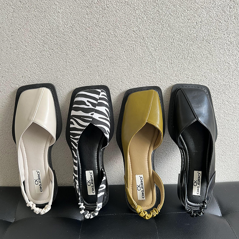 Women's Fashion Square Head French Retro Sandals foto 5