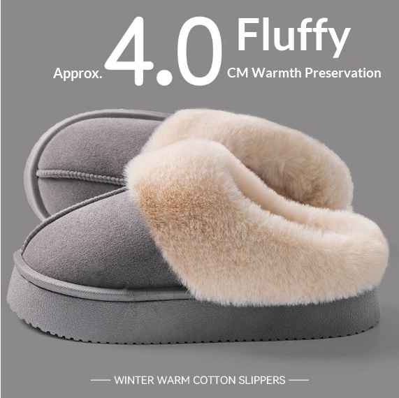 Indoor Warm Anti-slip Thick Sole Deodorant Couple Cotton Slippers foto 5
