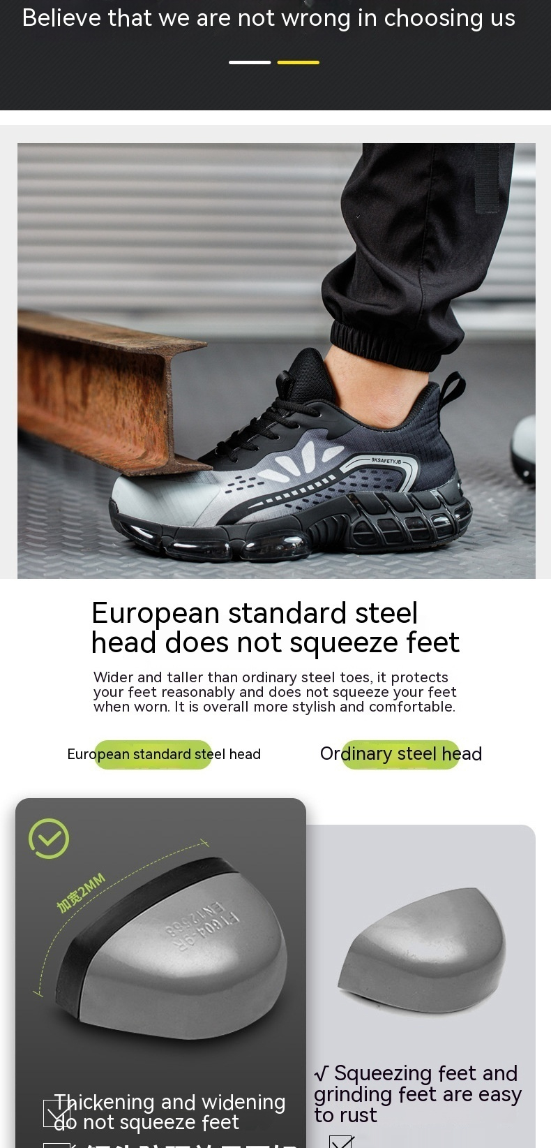 Wear-resistant Anti-smashing And Anti-penetration Thin Flyknit Breathable Shock-absorbing Work Safety Shoes foto 4