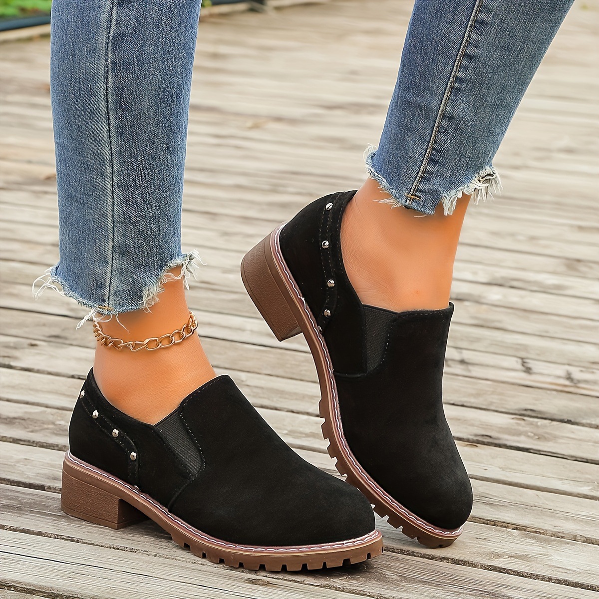 Plus Size All-match Casual Thick Heel Ankle Boots foto 4