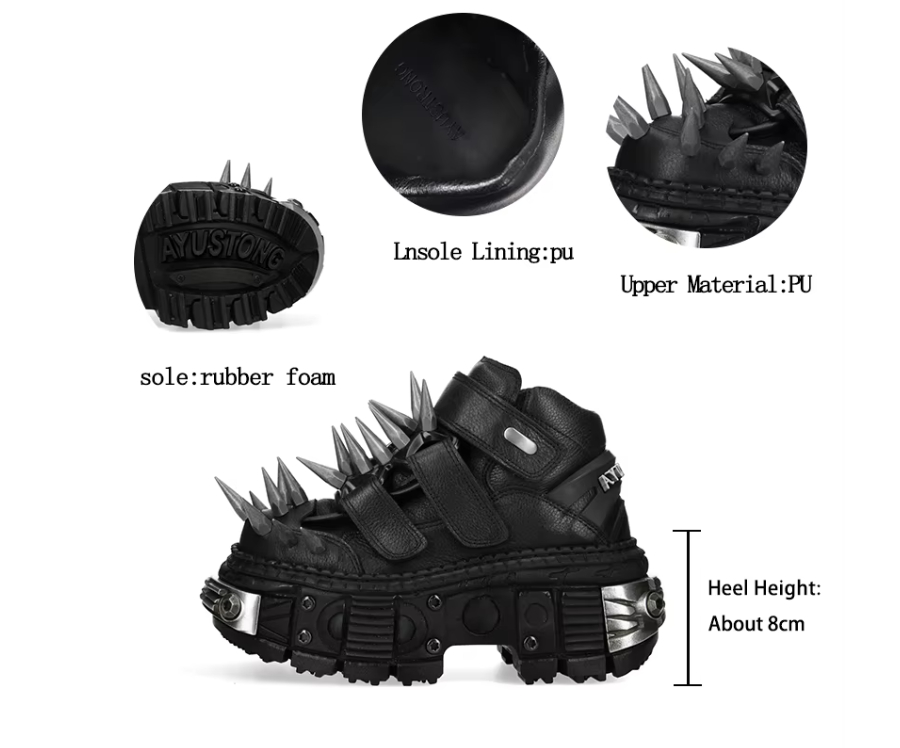 Women's Black Thick-soled Buckle-up Motorcycle Boots foto 3