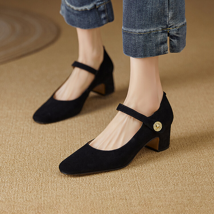 Mary Jane Shoes Season Chunky Heel Pumps Women's Shallow Mouth foto 5