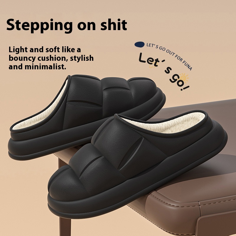 Warm Indoor Home Couple Platform Cotton Shoes foto 5
