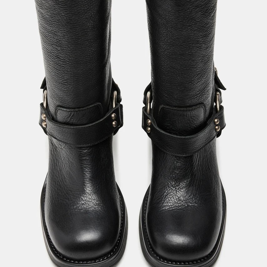 Round-toe Belt Buckle High-top Boots foto 5