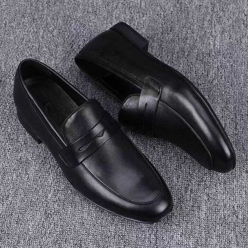 Mens Casual Breathable Leather Shoes With Soft Soles foto 2