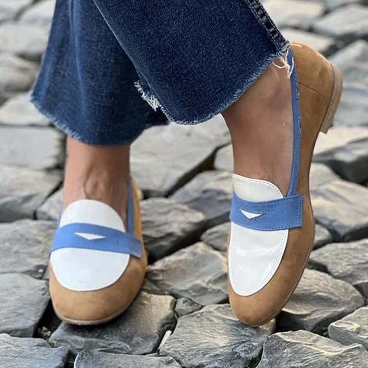 Round Toe Loafers Plus Size Assorted Colors Slip On Feet Ladies