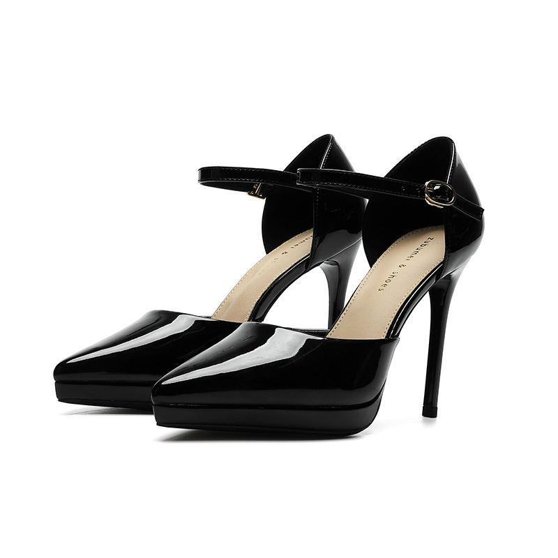 Pointed-toe Waterproof Platform Hollow 10 5cm Women's High Heels